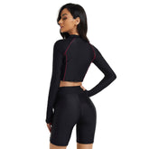 Badeanzüge für Langarm Crop Top Boyleg Rash Guard